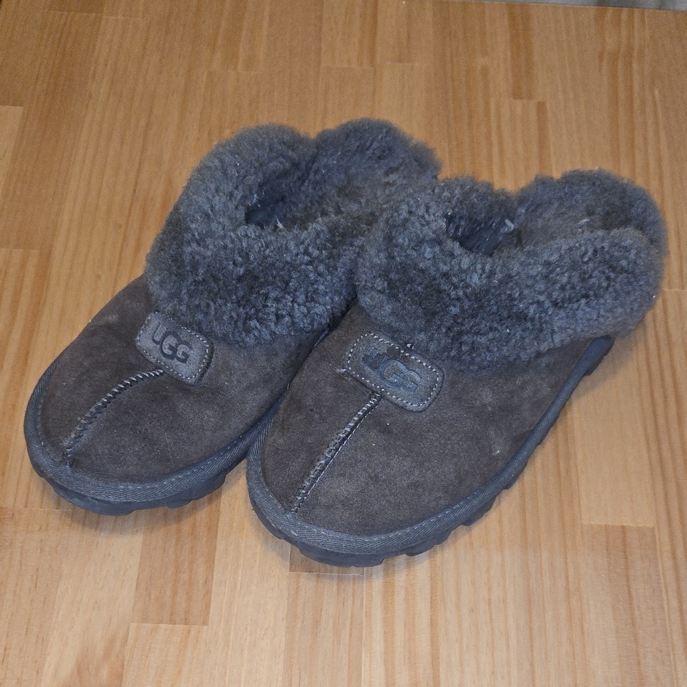 UGG Charcoal Shearling Slip-Ons